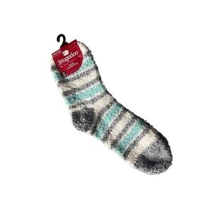 Snugadoo Women's Soft Fuzzy Striped Crew Socks One Size New with‎ tags